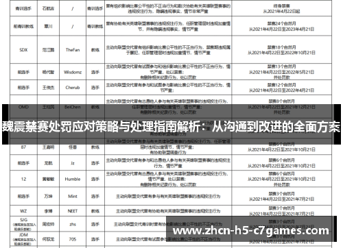 魏震禁赛处罚应对策略与处理指南解析：从沟通到改进的全面方案